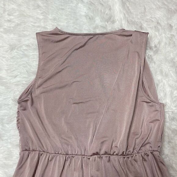Asos Dress Satin Stretch Champagne Pink Size 4 Small Maxi Sleeveless Beaded - Picture 14 of 14